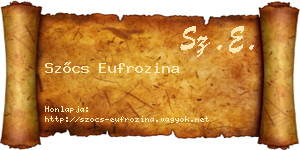 Szőcs Eufrozina névjegykártya