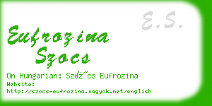 eufrozina szocs business card